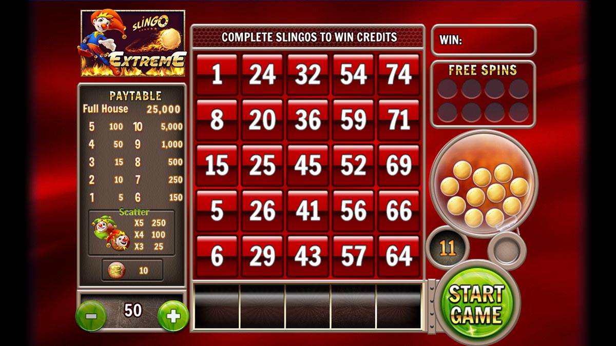 Slingo casino games